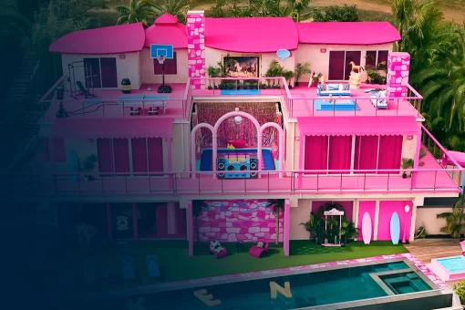 imagem mostrando a casa temática da Ba em Malibu, Califórnia.